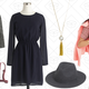 Herringbone Sidewalk Skirt, $39 | Ryann Crossbody Bag, $48 | Textured Dot Tulip-Hem Dress, $56 | Beaded Moon Tassel Pendant Necklace, $13 | Classic Wool Fedora, 27 | Short-Sleeve Printed Shirtdress, $51